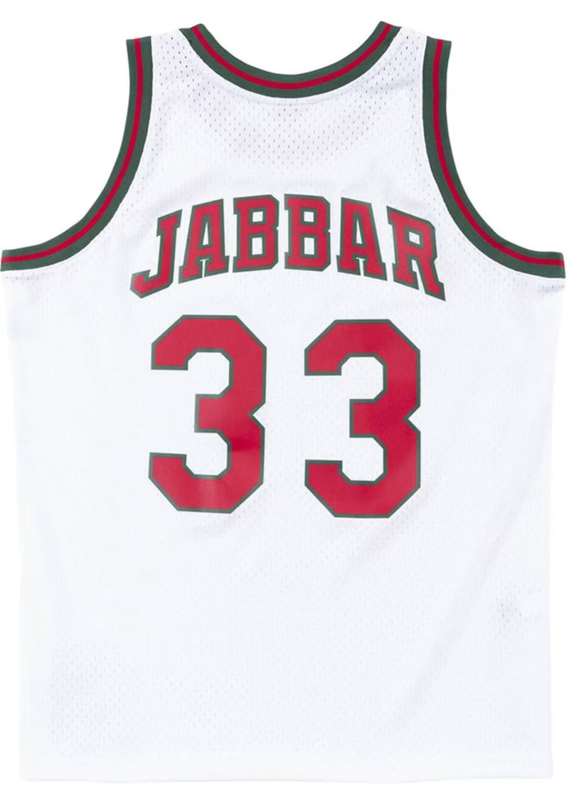 MILWAUKEE BUCKS WHITE KAREEM JERSEY