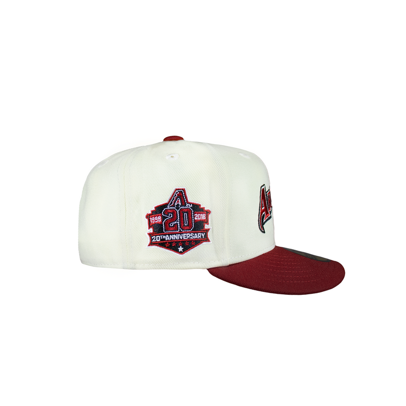 Arizona Diamond Backs Chrome White and Light Burgundy 20Th Anniversary
