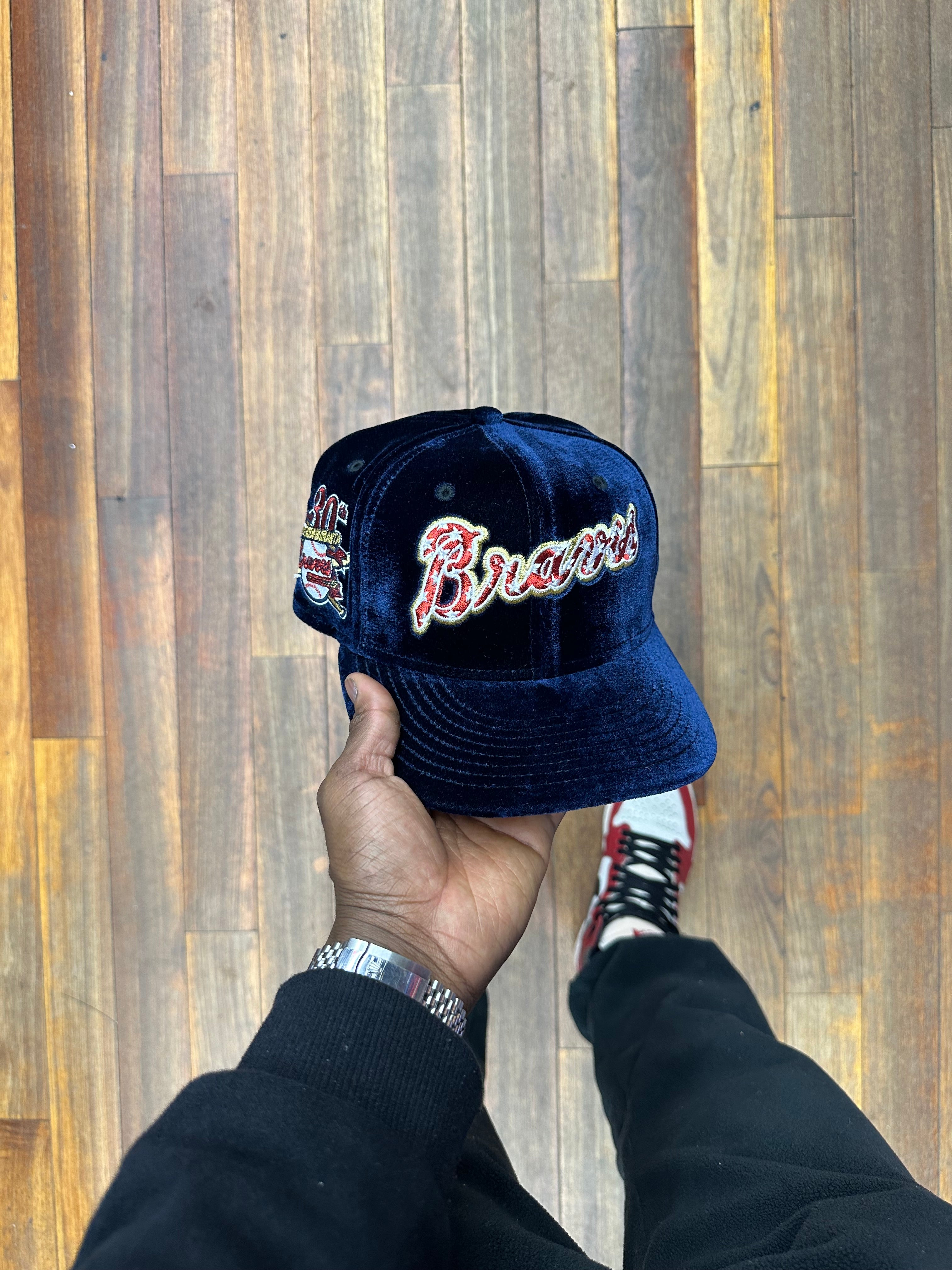 Atlanta Braves Dark Velvet Royal 30Th Anniversary Stars Logo