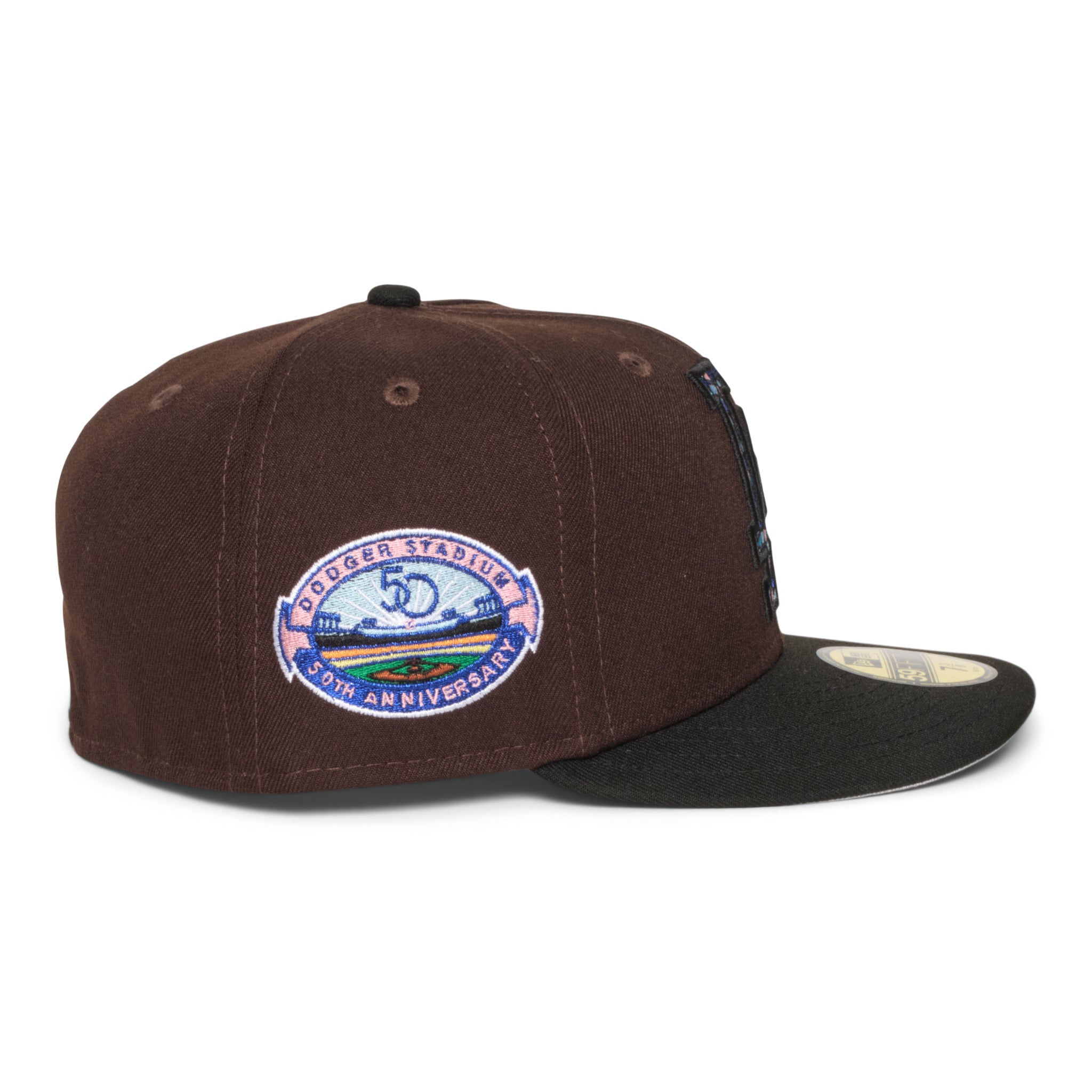 Los Angeles Dodgers Brown and Black Stain Glass 50Th Anniversary