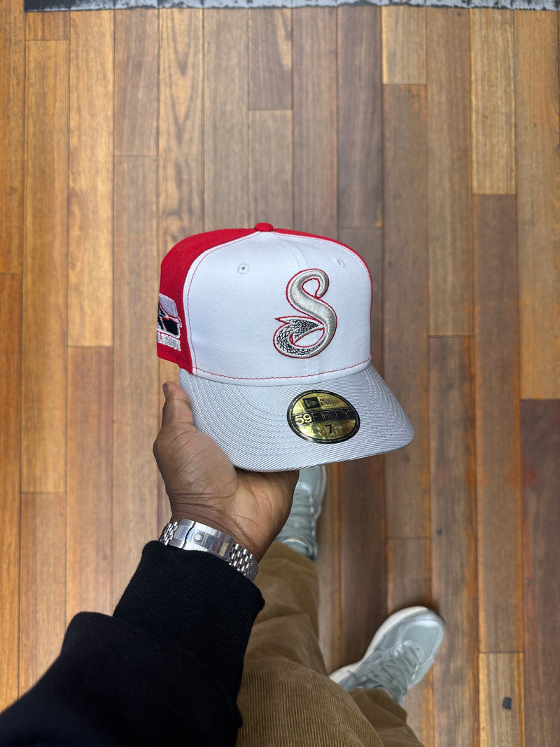 Shreveport Swamp Dragons White Red & Metallic Silver