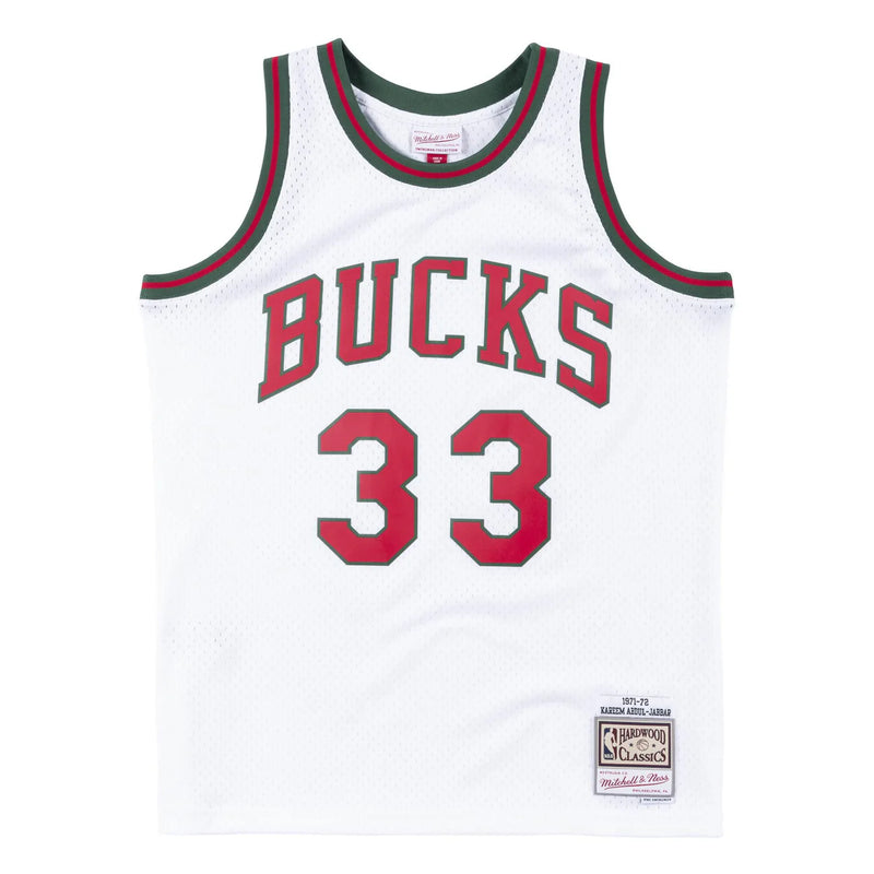 MILWAUKEE BUCKS WHITE KAREEM JERSEY