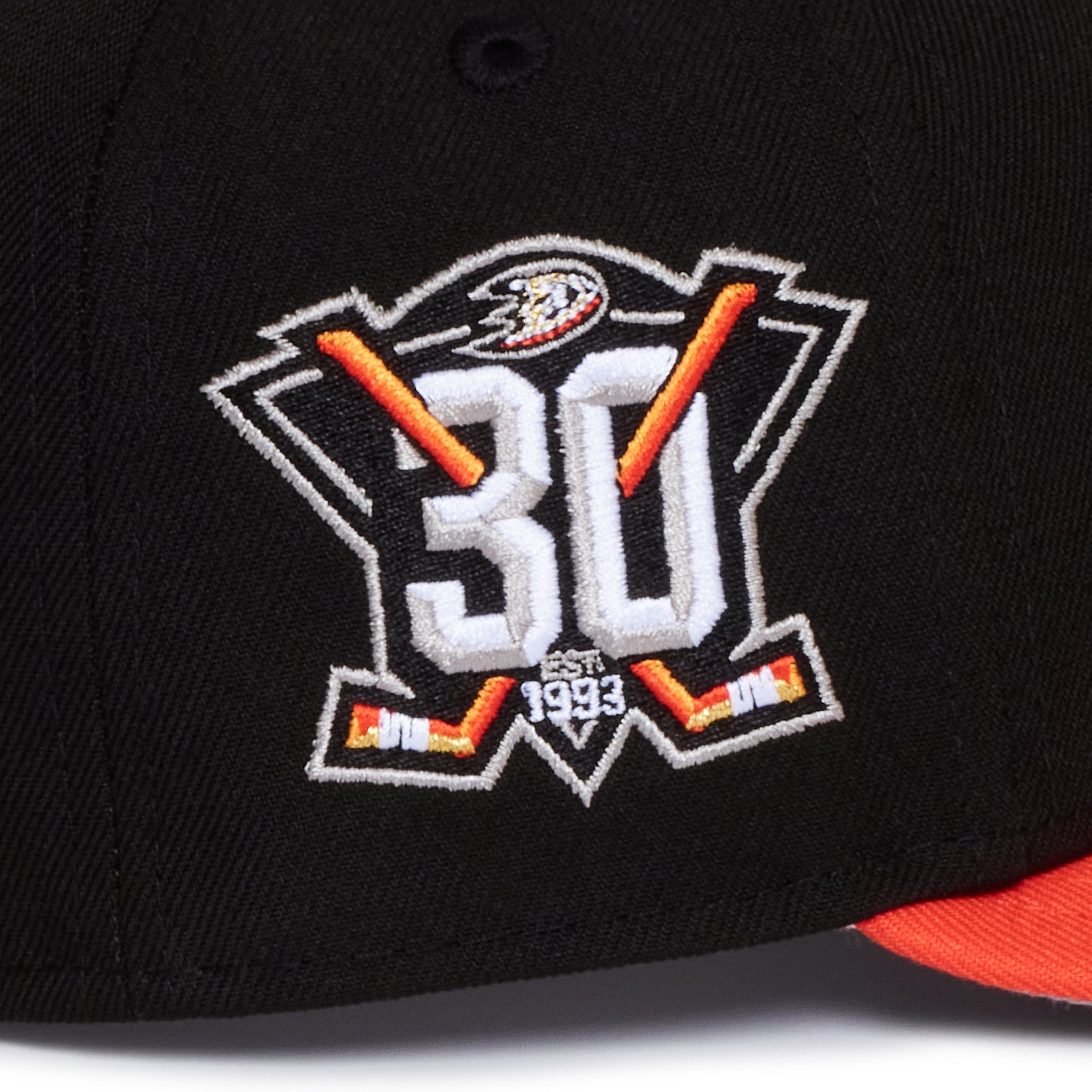 Anaheim Ducks Black and Orange 30 Years Anniversaey