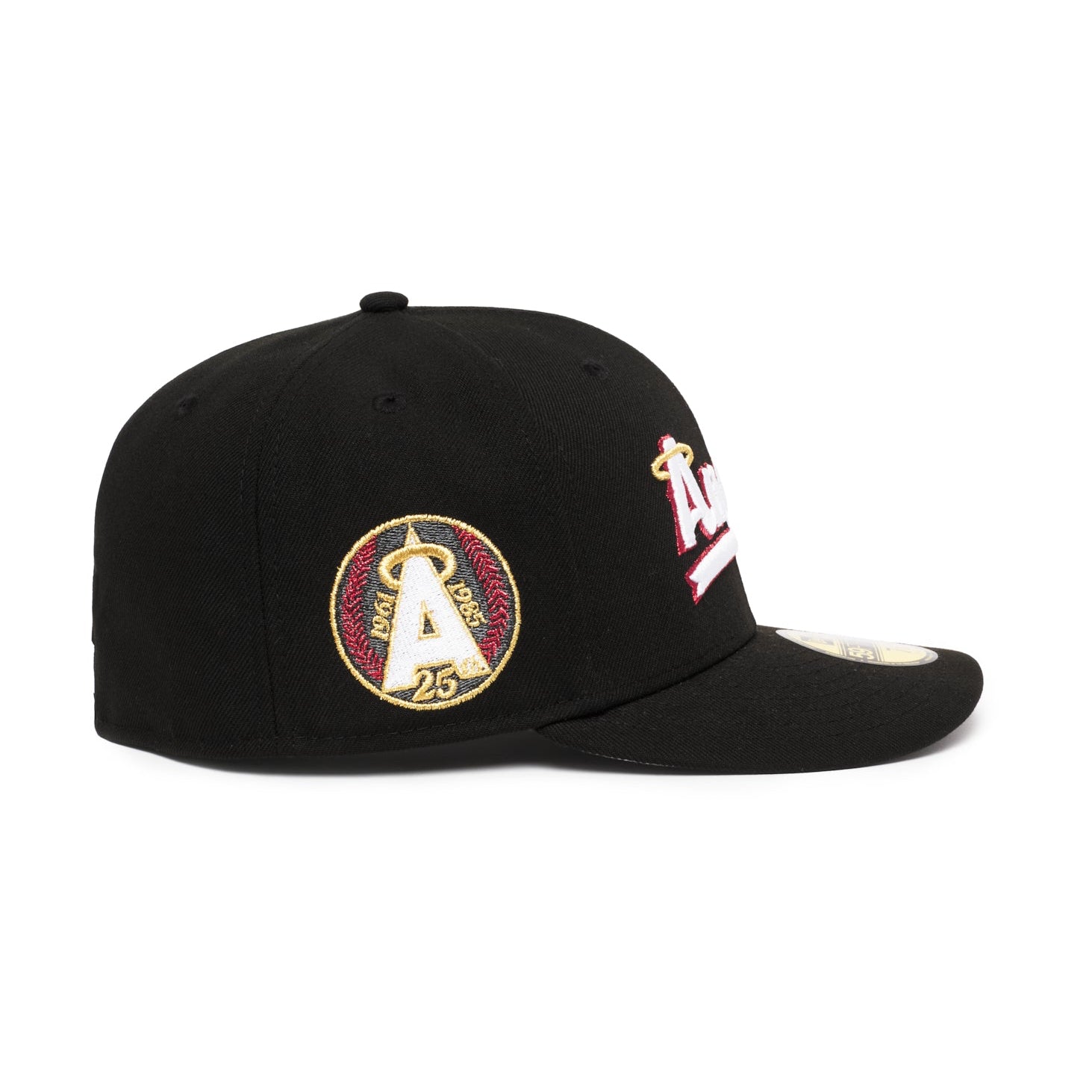 Anaheim Angels All Black Script Red Outline 25 Years