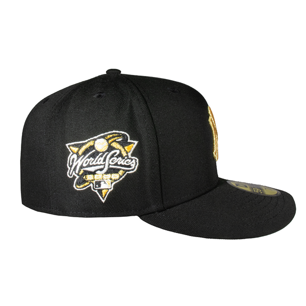 New York Yankees All Black Metallic Gold Logo 2000 WS