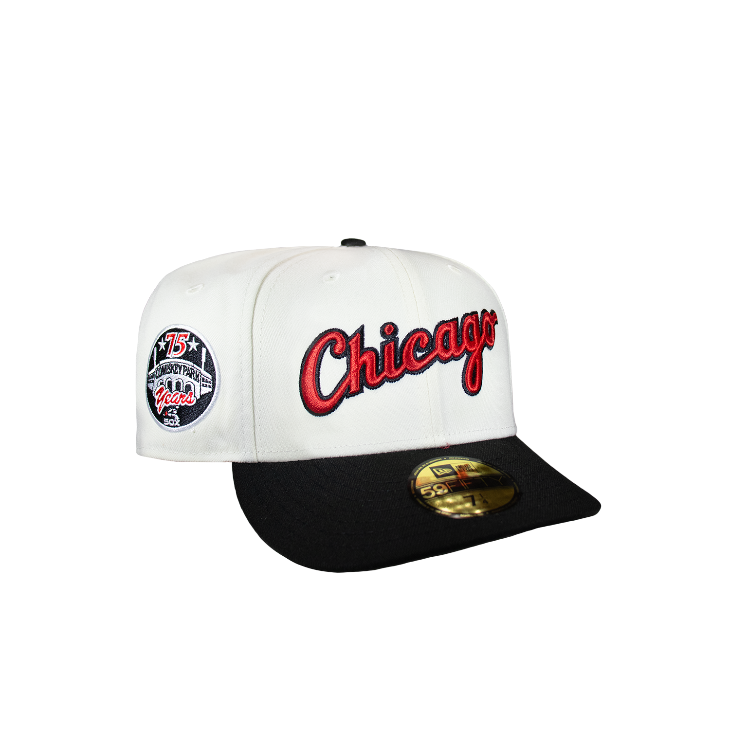 Chicago White Sox Script Creme and Black Comiskey 75 Years