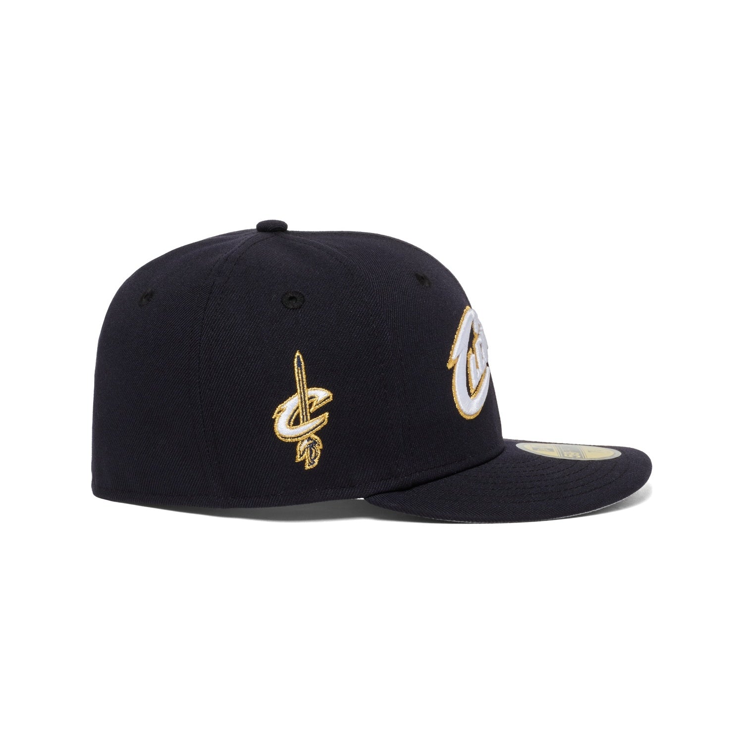 Cleveland Cavaliers All Navy Script Logo Gold Outline