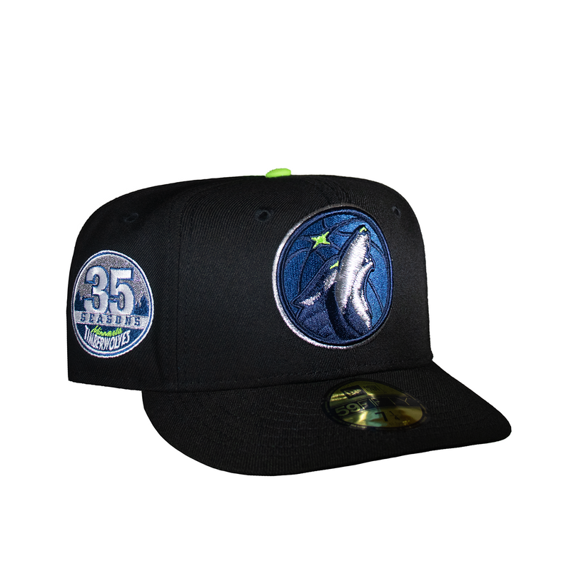 Minnesota Timberwolves All Black Fitted 35Th