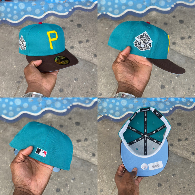 Pittsburgh Pirates Shark Teal & Burnt Wood 1960 World Series Sky Blue UV