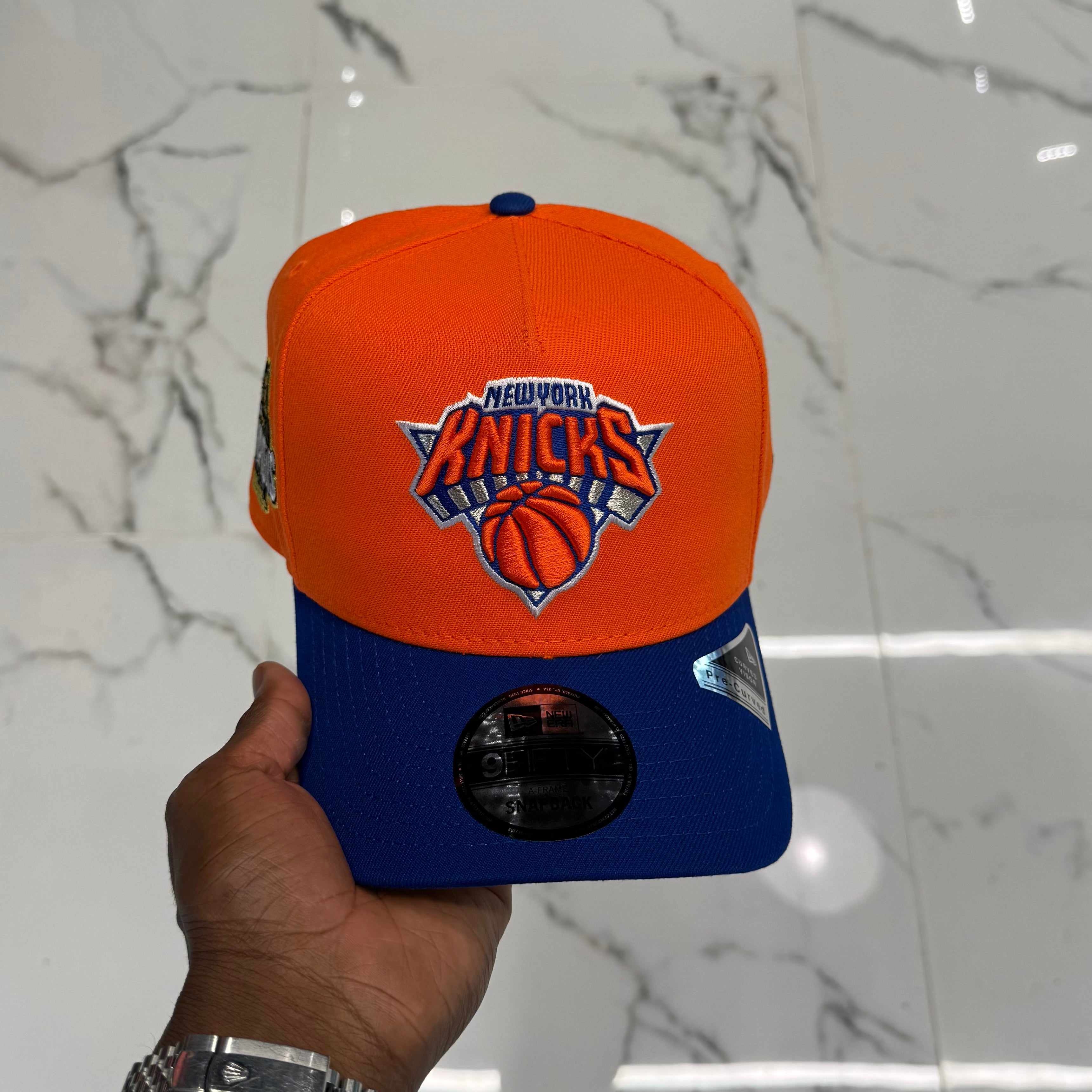 New York Knicks Orange and Blue 950 AFrame 2026 Champs Snap Back