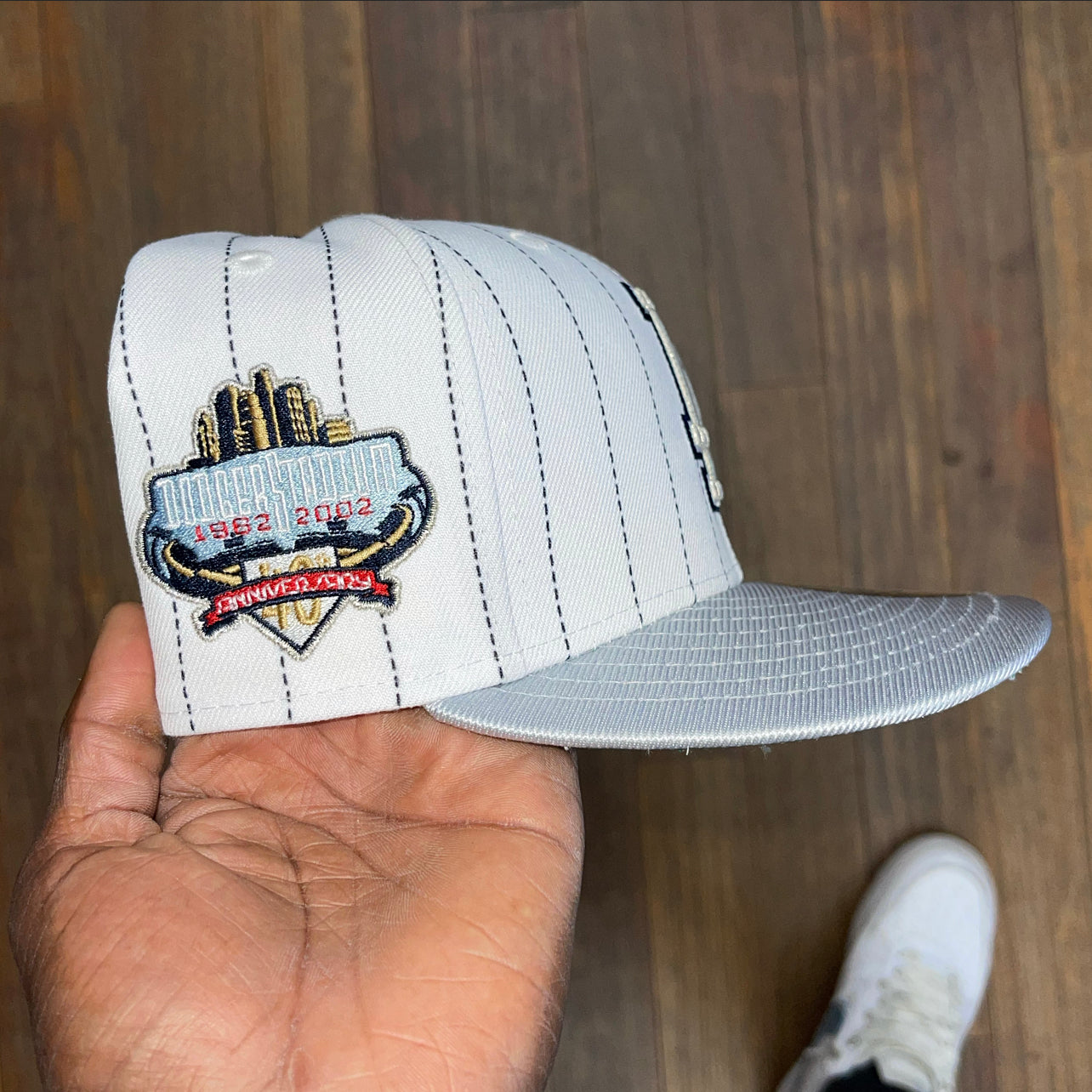Los Angeles Dodgers White Striped Silver 40Th