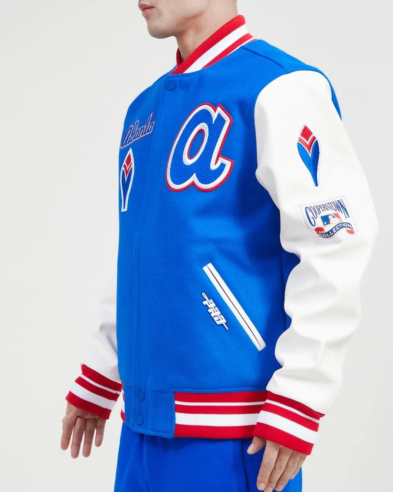 Atlanta Braves Royal Blue Varsity Jacket “a” Logo