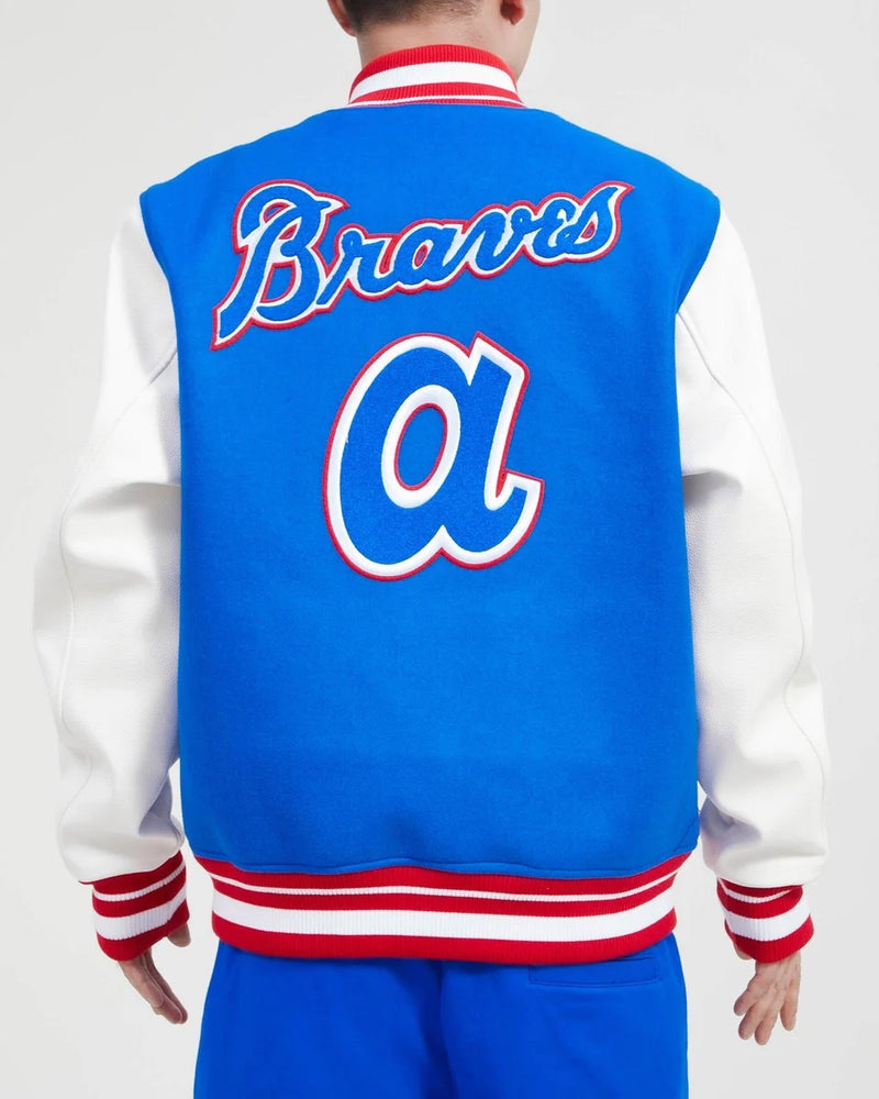 Atlanta Braves Royal Blue Varsity Jacket “a” Logo