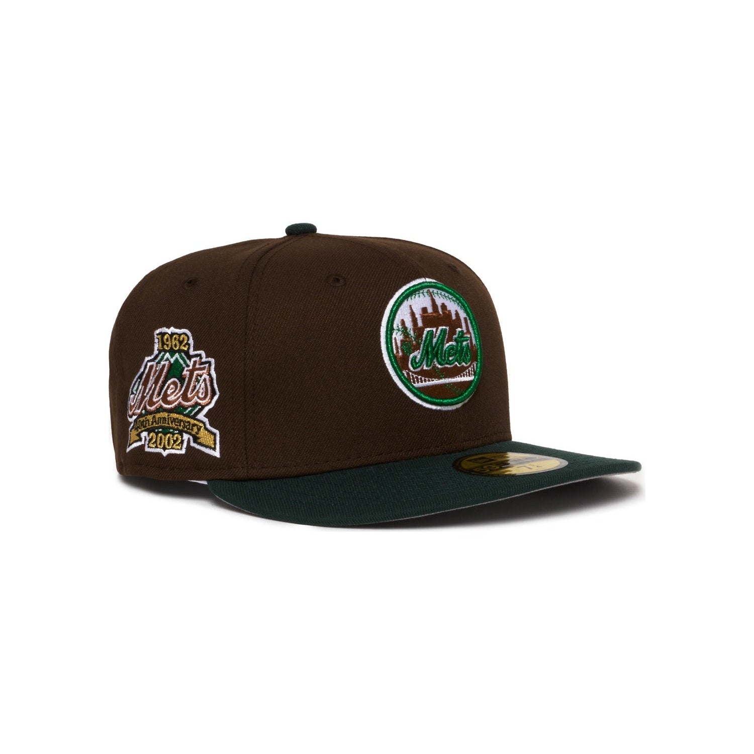 New York Mets All Dark Brown And Green Circle Logo 40Th Anniversary