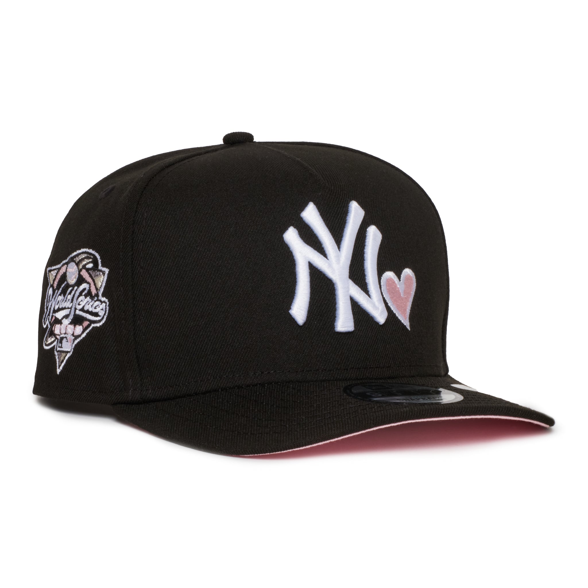 New York Yankees Black Pink Heart 950 AFrame 00 WS Patch  Snap Back