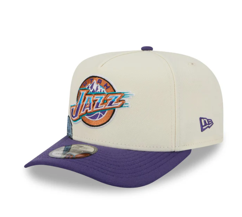 Utah Jazz HWC Chrome White 9FIFTY A-Frame Snapback