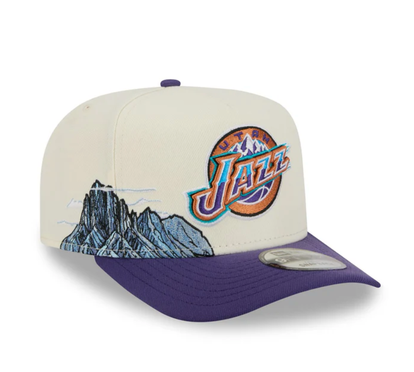 Utah Jazz HWC Chrome White 9FIFTY A-Frame Snapback