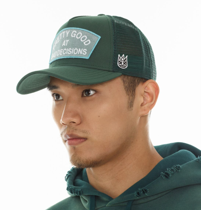 Cult of Individuality Green Pretty Good at Bad Decisions Trucker Hat