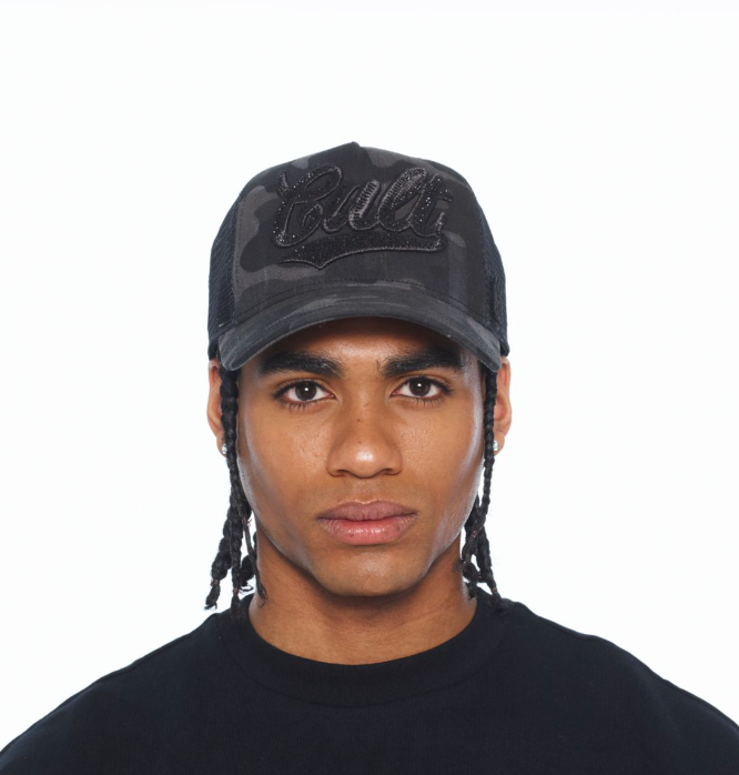 Cult of Individuality Black Camo Crystal Trucker Hat