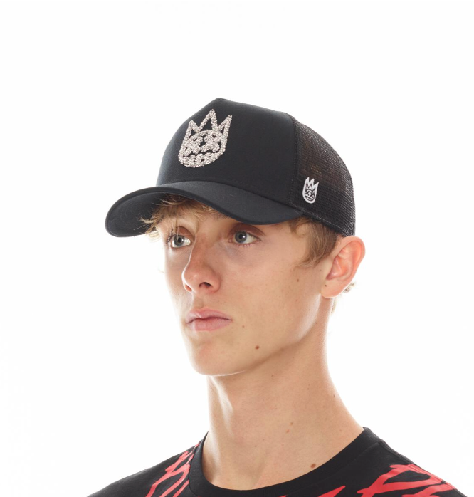 Cult of Individuality Black Silver Crystal Logo Trucker Hat