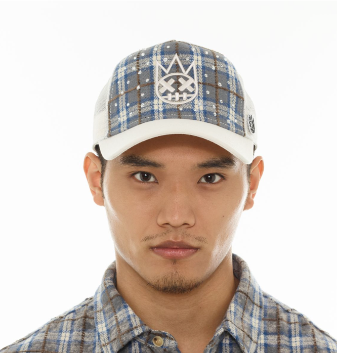 Cult of Individuality Plaid Crystal Trucker Hat