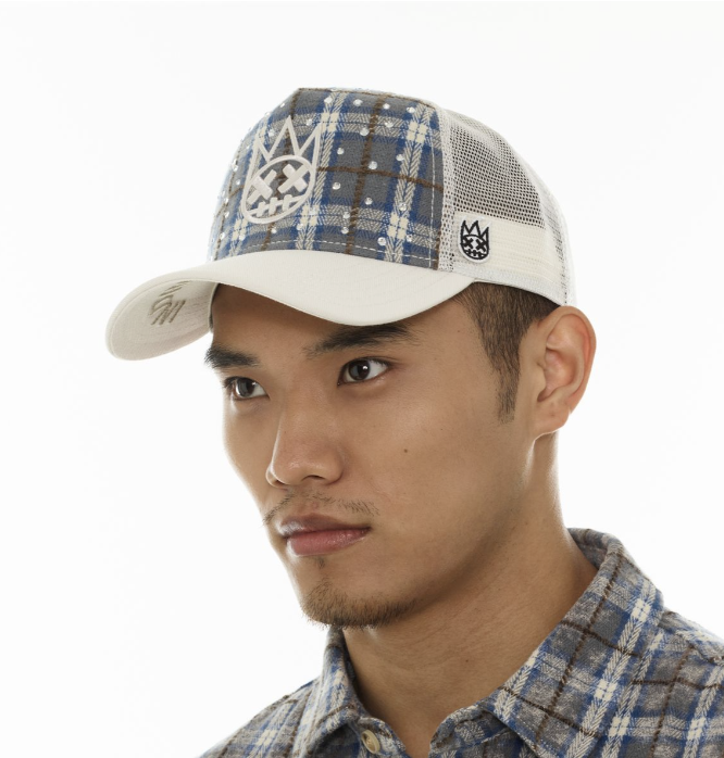 Cult of Individuality Plaid Crystal Trucker Hat