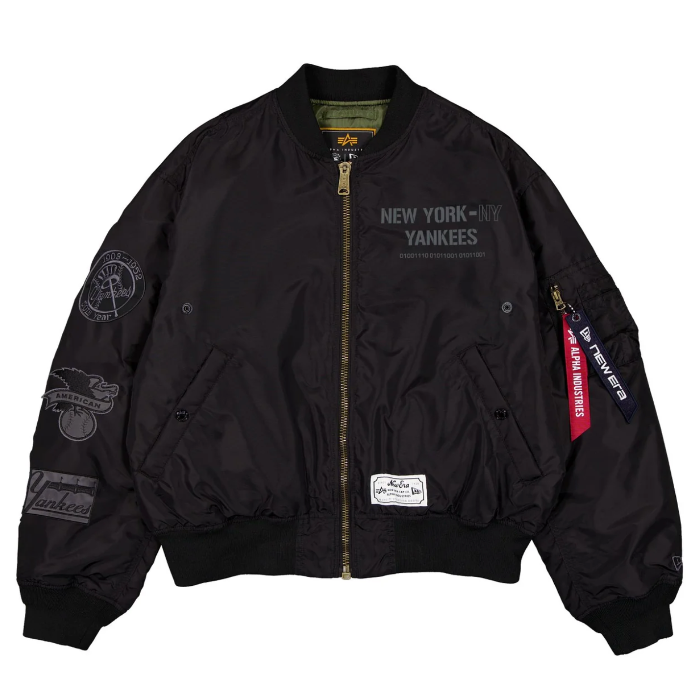 New York Yankees Black Alpha Industries 2-in-1 MA-1 Flight Jacket + Vest