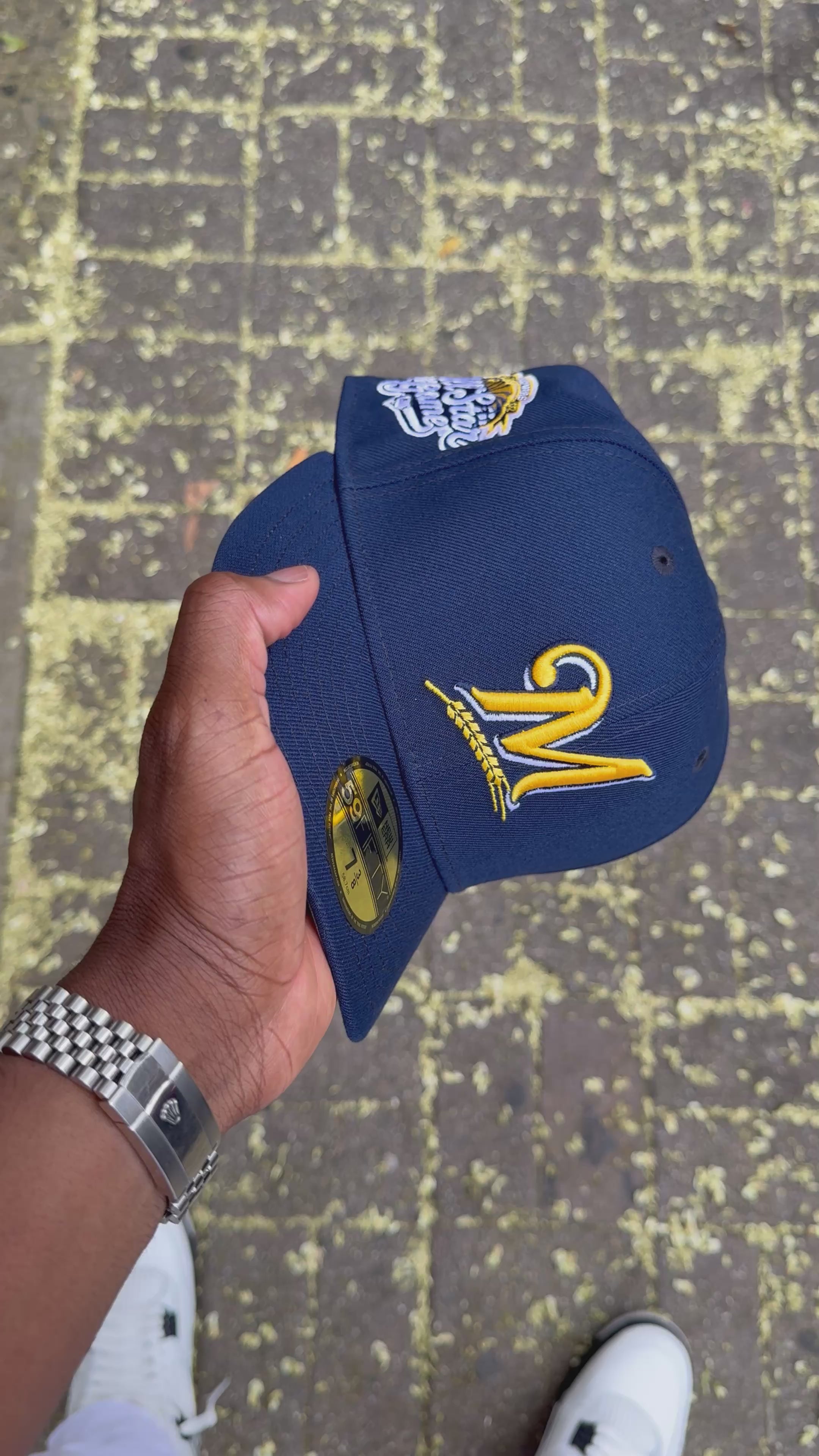 Milwaukee Brewers Ocean Blue - Yellow Logo 2002 All Star Game
