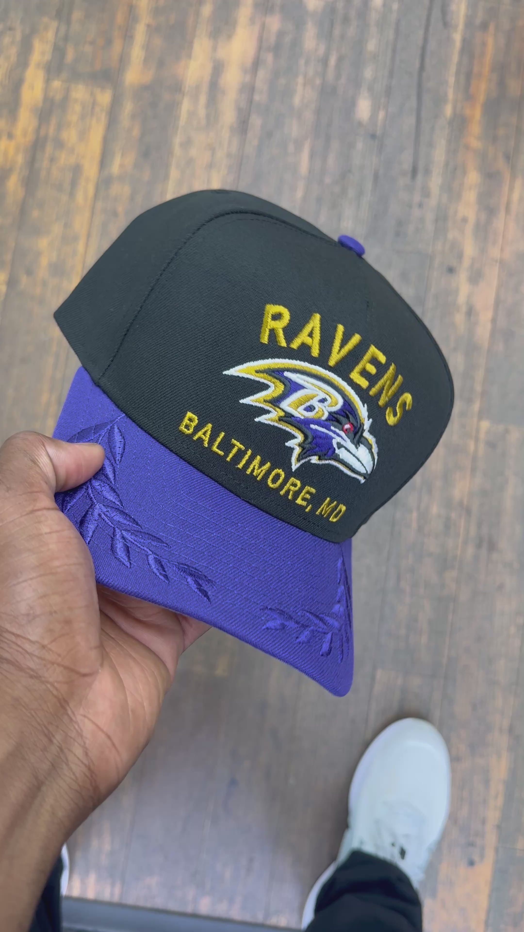 Baltimore Ravens Black NFL25 DRAFT 950 AFrame Snap Back