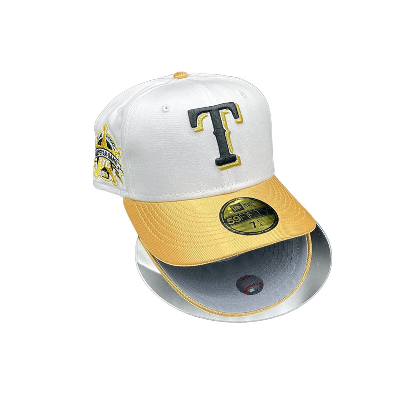 Texas Rangers White and Metallic Gold Grey