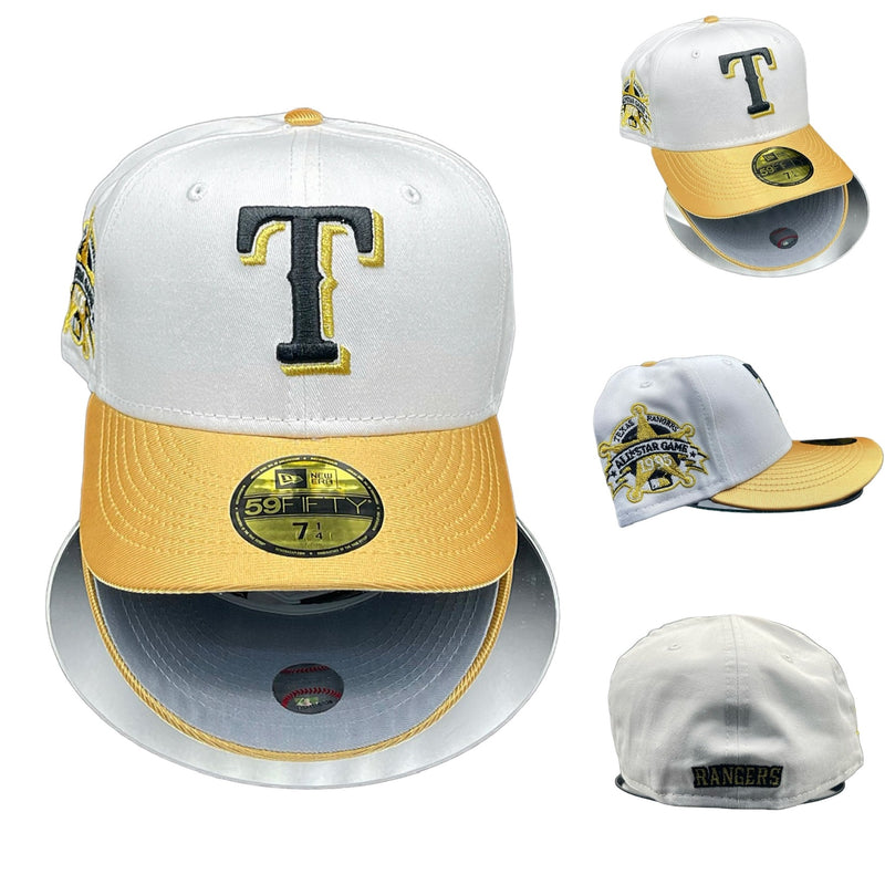 Texas Rangers White and Metallic Gold Grey