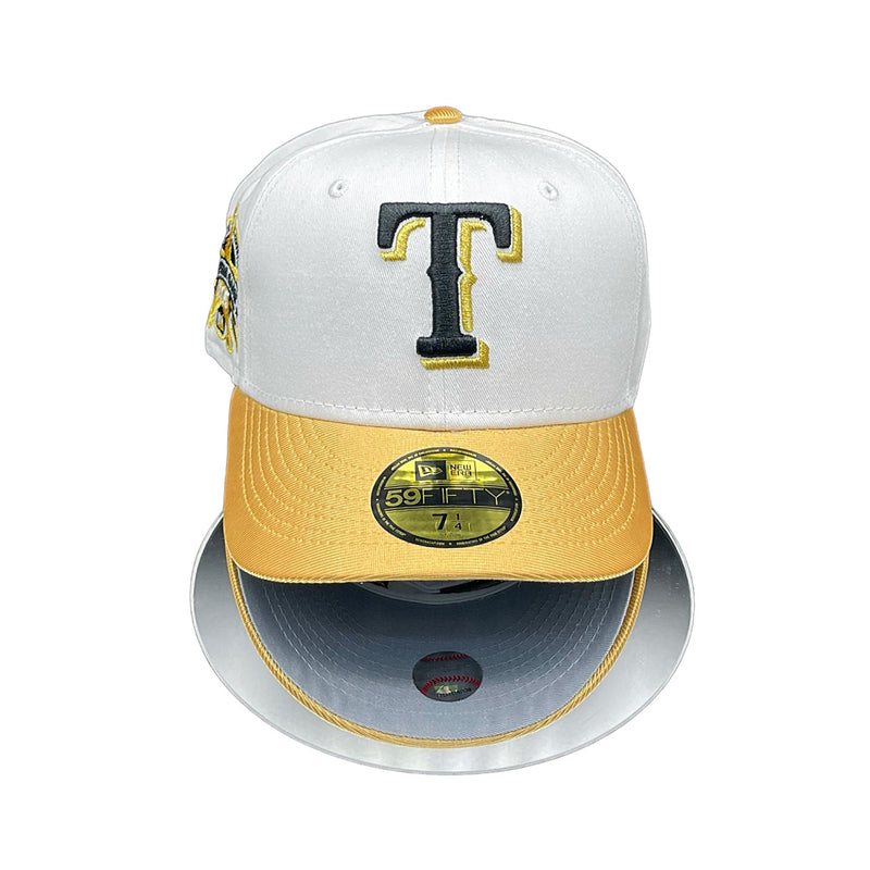 Texas Rangers White and Metallic Gold Grey